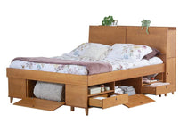 Set AMALFI: Bett mit Bettkasten + Kopfteil mit Stauraum - Memomad