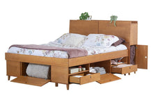 Set AMALFI: Bett mit Bettkasten + Kopfteil mit Stauraum - Memomad