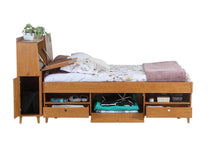 Set AMALFI: Bett mit Bettkasten + Kopfteil mit Stauraum - Memomad