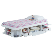 Funktionsbett Bali 90x190 cm - Einzelbett mit Bettkasten und viel Stauraum - Inkl. Lattenrost - Memomad