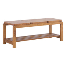 Holzbank Natu – 3 Sitzer Holzbank in Nussbaum-Optik