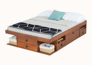 Funktionsbett Bali 140x190 cm - Bett mit Bettkasten und viel Stauraum - Inkl. Lattenrost - Memomad