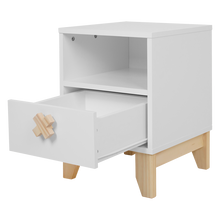 Nachtschrank XO - Weiß und Natur - Memomad