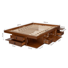 Funktionsbett Bali 140x200 cm - Bett mit Bettkasten und viel Stauraum